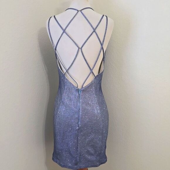 CINDERELLA DIVINE METALLIC MINI DRESS SIZE 8 - Picture 3 of 11